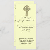 Keltische kruis in goud en ivoor bruiloft programm programmakaart (Voorkant / Achterkant)