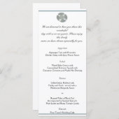 Keltische kruis in zilver en wit bruiloft Menu (Voorkant / Achterkant)