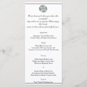 Keltische kruis in zilver en wit bruiloft Menu (Voorkant)