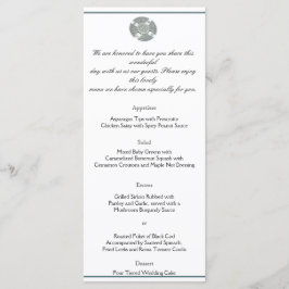 Keltische kruis in zilver en wit bruiloft Menu