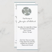 Keltische kruis in zilveren en witte bruiloft prog programmakaart (Voorkant / Achterkant)