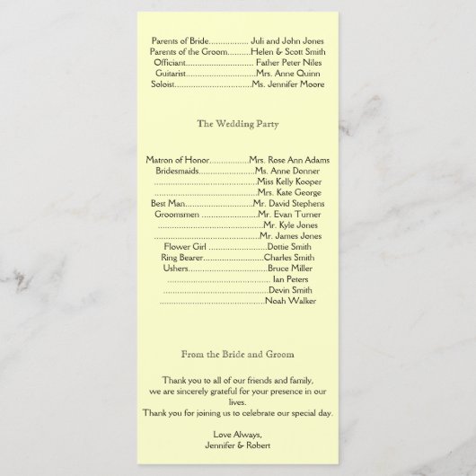 Keltische kruis in zwart en ivoor bruiloft program programmakaart (Achterkant)