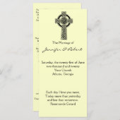 Keltische kruis in zwart en ivoor bruiloft program programmakaart (Voorkant / Achterkant)