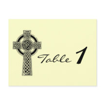 Keltische kruis in zwart ivoor bruiloft tafel numm