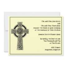 Keltische kruis in zwart ivoor bruiloft uitnodigin