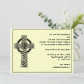 Keltische kruis in zwart ivoor bruiloft uitnodigin kaart (Staand voorkant)