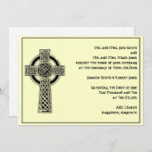 Keltische kruis in zwart ivoor bruiloft uitnodigin kaart (Voorkant / Achterkant)