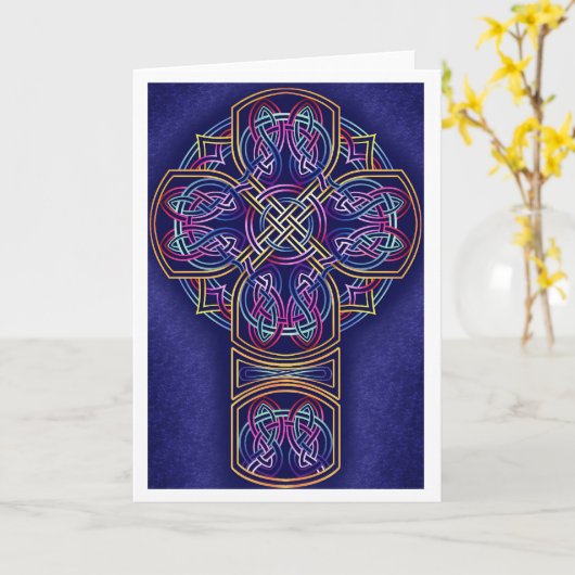 Keltische kruis kaart (Gele Bloem)