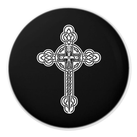 Keltische kruis keramische knop (Voorkant)