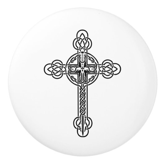 Keltische kruis keramische knop (Voorkant)