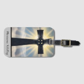 Keltische kruis met zonneschijn achtergrond bagagelabel (Voorkant (horizontaal))