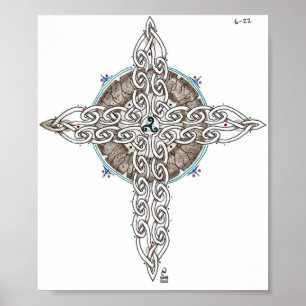 Keltische kruis poster