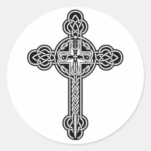 Keltische kruis ronde sticker