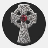 Keltische Kruis Ronde Sticker (Voorkant)