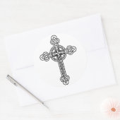Keltische kruis ronde sticker (Envelop)