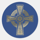 Keltische kruis ronde sticker (Voorkant)