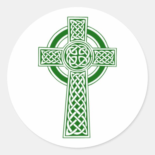 Keltische kruis ronde sticker (Voorkant)