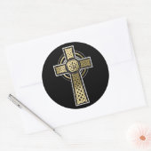Keltische kruis ronde sticker (Envelop)