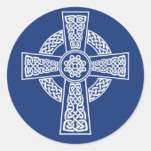 Keltische kruis ronde sticker (Voorkant)