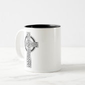 Keltische Kruis Tweekleurige Koffiemok (Voorkant links)