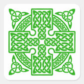 Keltische kruis Vierkante Sticker (Voorkant)