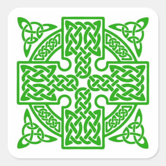 Keltische kruis Vierkante Sticker (Voorkant)