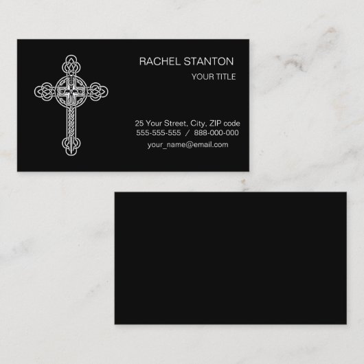 Keltische kruis visitekaartje (Voorkant / Achterkant)