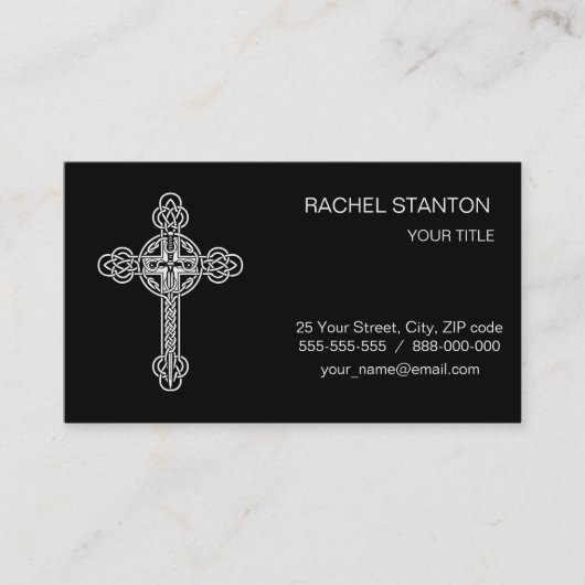 Keltische kruis visitekaartje (Voorkant)