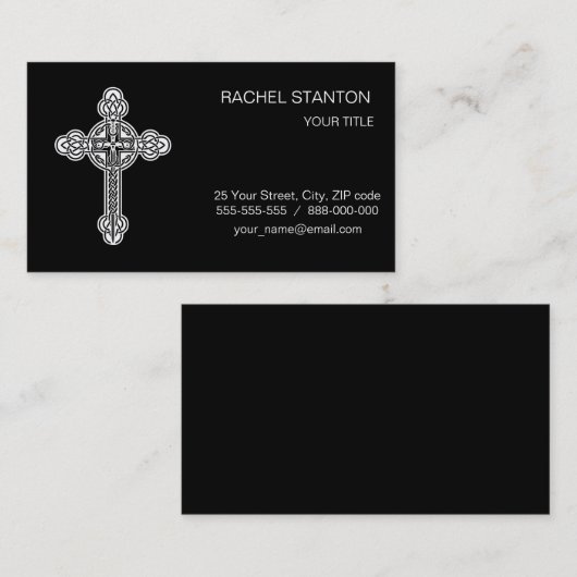 Keltische kruis visitekaartje (Voorkant / Achterkant)