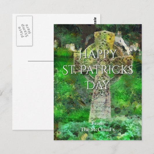 Keltische kruisgrafsteen briefkaart (Voorkant / Achterkant)