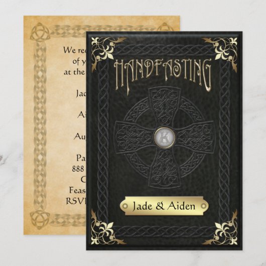 Keltische kruising Wedding Kaart (Voorkant / Achterkant)