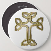 Keltische kruisknoop ronde button 6,0 cm (Voorkant /achterkant)
