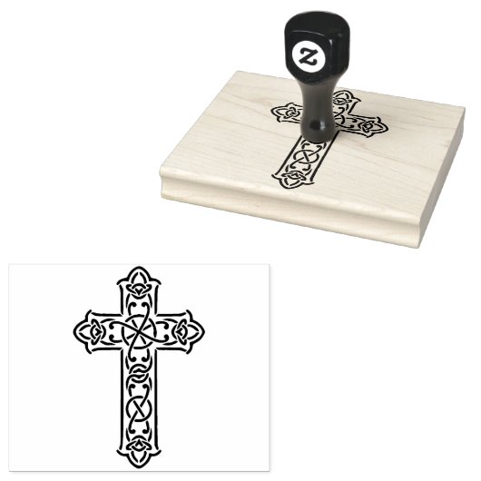 Keltische kruistekening | Keltisch Rubberstempel (Gestempeld)