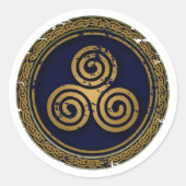 KELTISCHE KRULLEN CIRKEL RONDE STICKER (Voorkant)