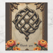 Keltische kunst en bloemenpracht in warme tinten. wijn etiket (Enkel label)