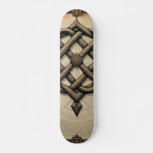 Keltische kunst en bloemrijke pracht in warme tint persoonlijk skateboard