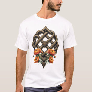 Keltische kunst en bloemrijke pracht in warme tint t-shirt