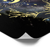 Keltische kunst maan en sterren poster (Hoek)