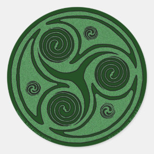 Keltische Kunst Sticker, Triskel Spiraal #2 Ronde Sticker