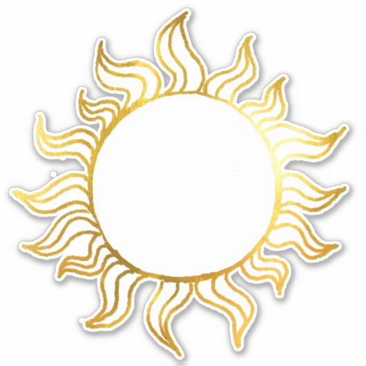  Keltische Kunst Witchy Cool Golden Folie Sun Sticker (Voorkant)