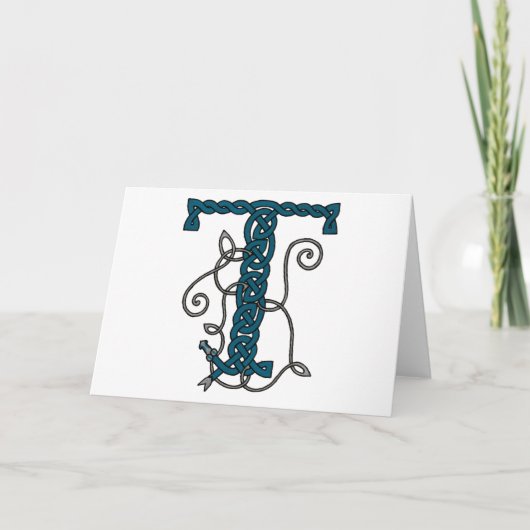 Keltische letter T monogram kaart (Voorkant)