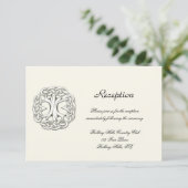 Keltische levensboom huwelijksreceptie informatiekaartje (Staand voorkant)