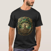 Keltische levensboom met gouden accenten t-shirt (Voorkant)