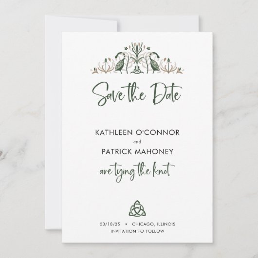 Keltische liefde knoop eeuwigheid cirkel romantisc save the date (Voorkant)