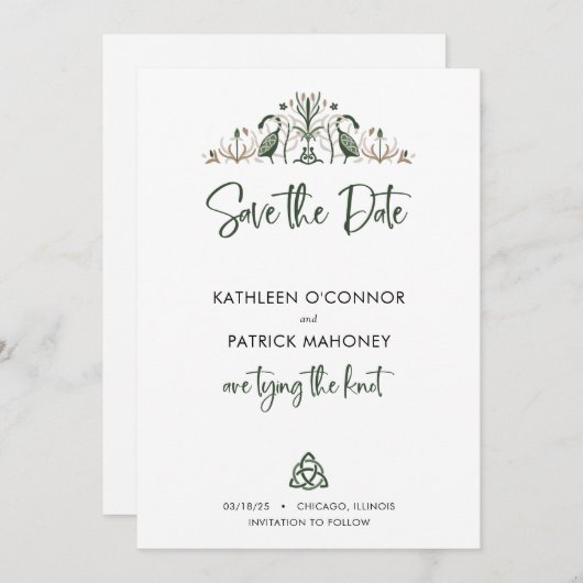 Keltische liefde knoop eeuwigheid cirkel romantisc save the date (Voorkant / Achterkant)