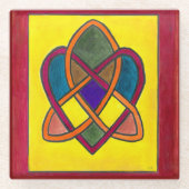 Keltische liefdesknoop glazen onderzetter (Voorkant)