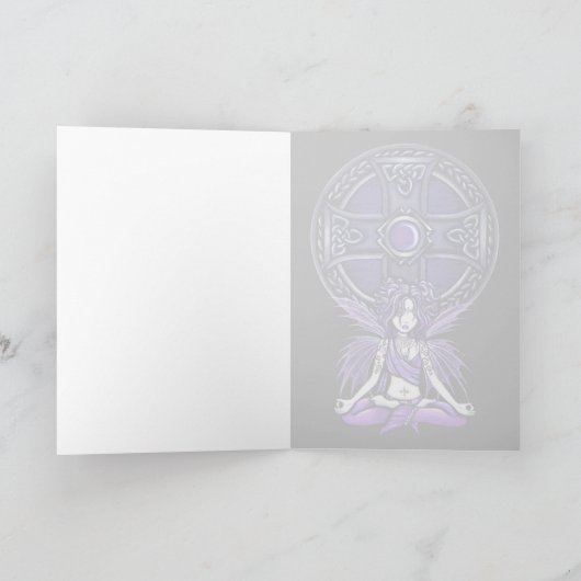 Keltische Lotus Meditatie Fairy Kaart (Binnen)