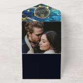 Keltische maan en Stars Wedding All In One Uitnodiging (Buitenkant)