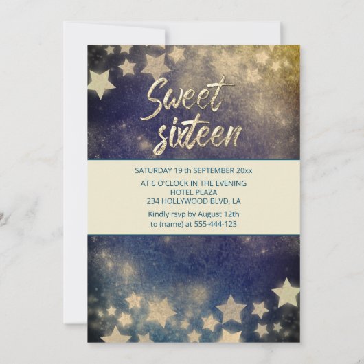 Keltische maan en sterren kalligrafie, zoete zesti kaart (Achterkant)