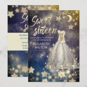 Keltische maan en sterren kalligrafie, zoete zesti kaart (Voorkant / Achterkant)